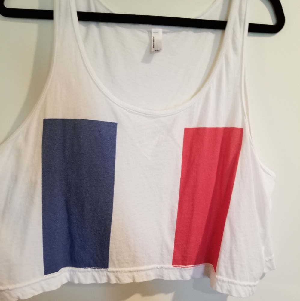 American Apparel crop top French flag onesize